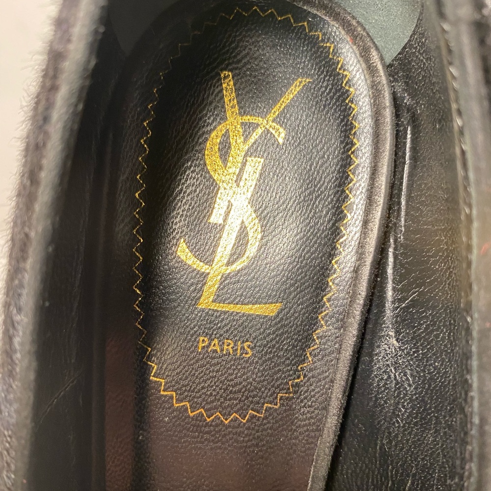 YSL Yves Saint Laurent tribtoo Ponyhair leopard print pumps heels black 40 - Picture 4 of 12